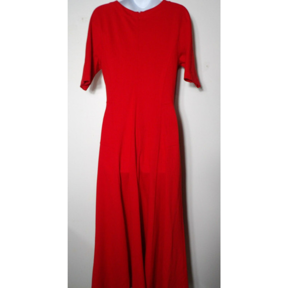 Soft Surroundings Scarletta Maxi Dress Sz 6 Red V Neck A Line EUC - Picture 12 of 13